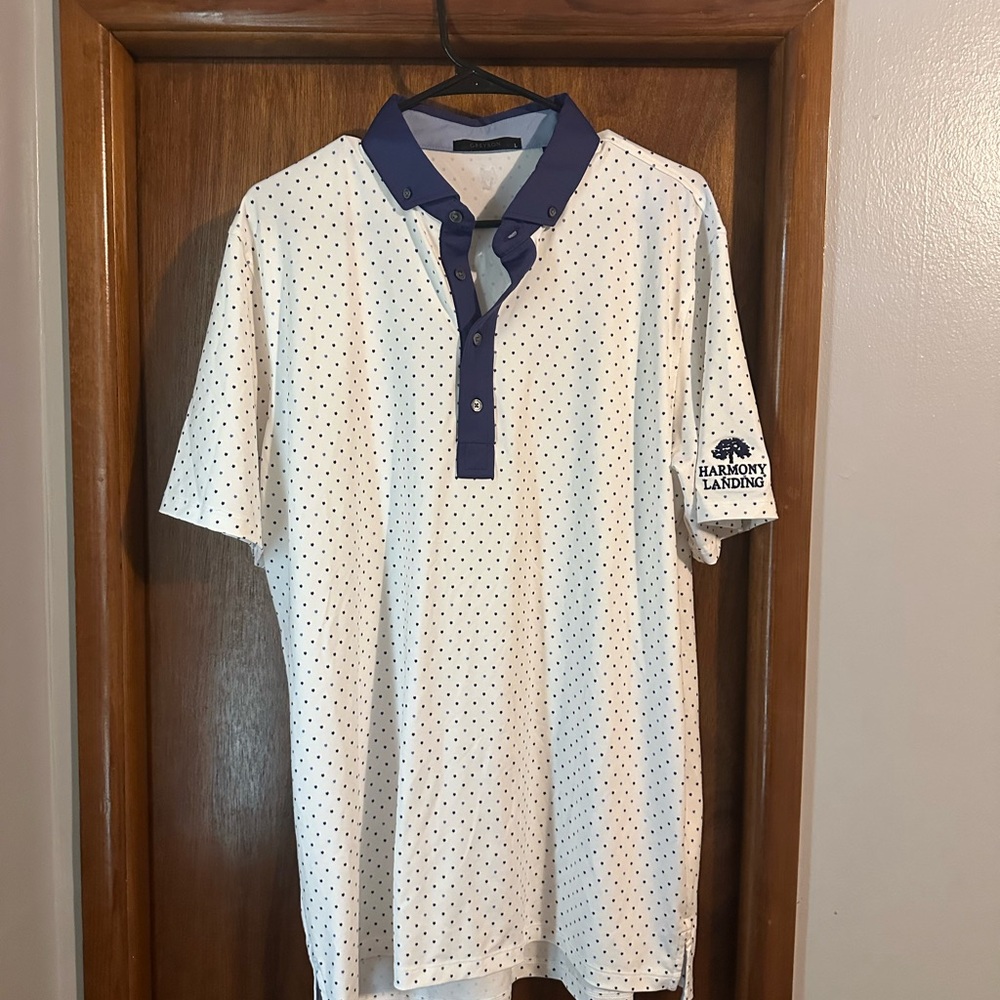 Greyson White and Blue Performance Polo Shirt